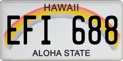 HI license plate EFI688