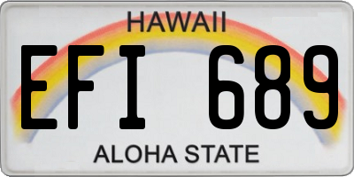 HI license plate EFI689