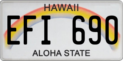 HI license plate EFI690