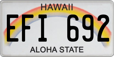 HI license plate EFI692