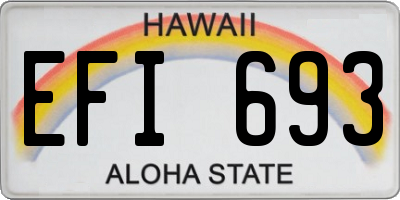 HI license plate EFI693