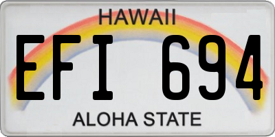 HI license plate EFI694