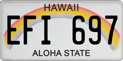 HI license plate EFI697