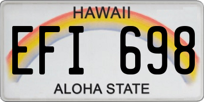 HI license plate EFI698