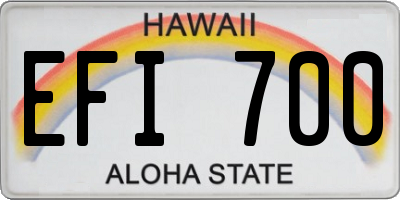 HI license plate EFI700