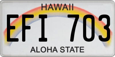 HI license plate EFI703