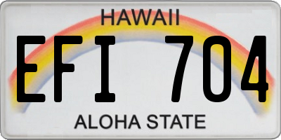 HI license plate EFI704