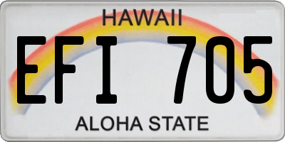 HI license plate EFI705