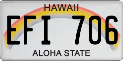 HI license plate EFI706