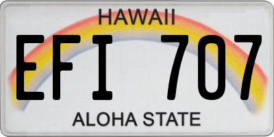 HI license plate EFI707