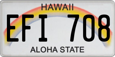 HI license plate EFI708