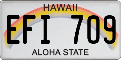 HI license plate EFI709