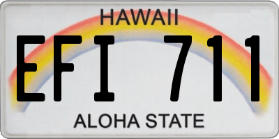 HI license plate EFI711