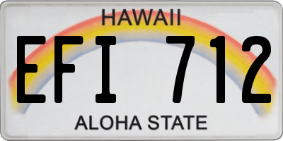 HI license plate EFI712