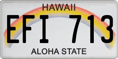 HI license plate EFI713