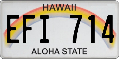 HI license plate EFI714