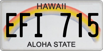 HI license plate EFI715