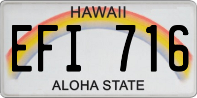 HI license plate EFI716