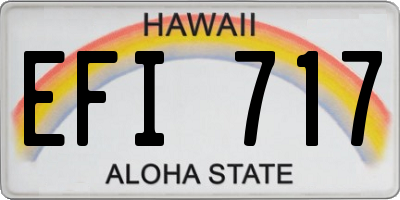 HI license plate EFI717