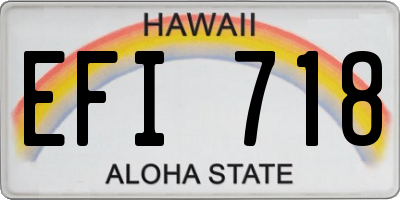 HI license plate EFI718