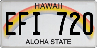 HI license plate EFI720