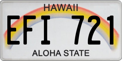 HI license plate EFI721