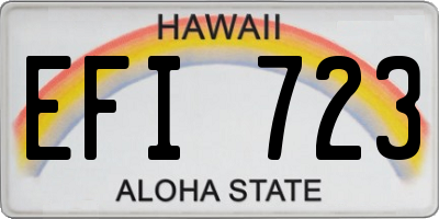 HI license plate EFI723