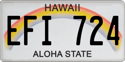 HI license plate EFI724