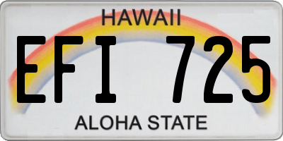 HI license plate EFI725