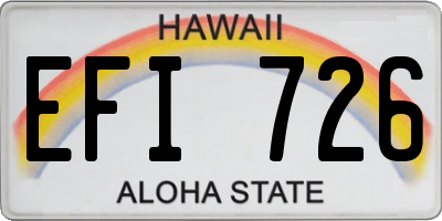 HI license plate EFI726