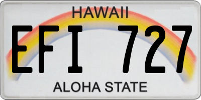 HI license plate EFI727