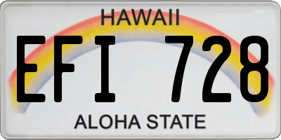 HI license plate EFI728