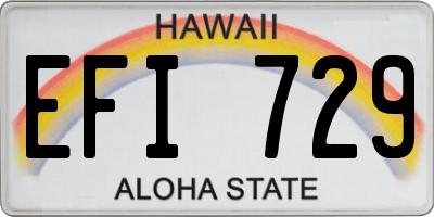 HI license plate EFI729