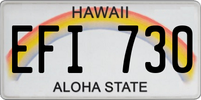 HI license plate EFI730