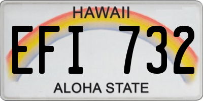 HI license plate EFI732