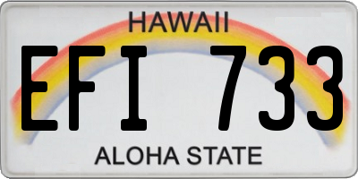 HI license plate EFI733