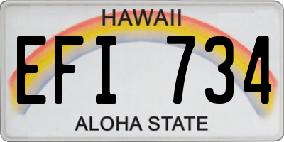 HI license plate EFI734