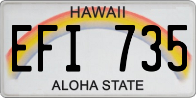 HI license plate EFI735