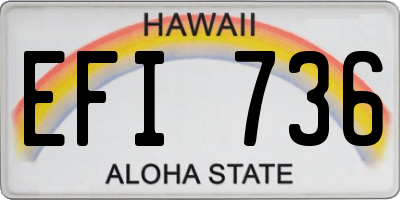 HI license plate EFI736