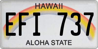 HI license plate EFI737