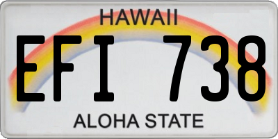 HI license plate EFI738