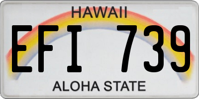 HI license plate EFI739