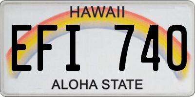 HI license plate EFI740