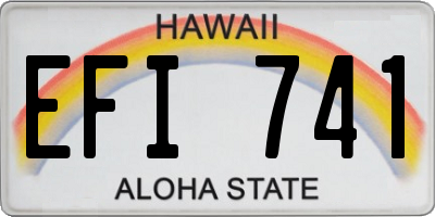 HI license plate EFI741