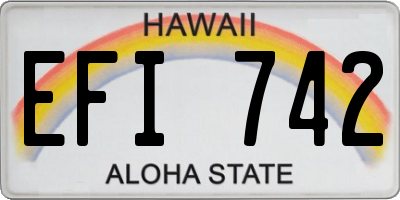 HI license plate EFI742