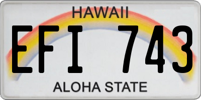 HI license plate EFI743