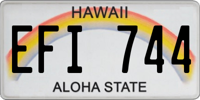 HI license plate EFI744