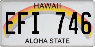 HI license plate EFI746