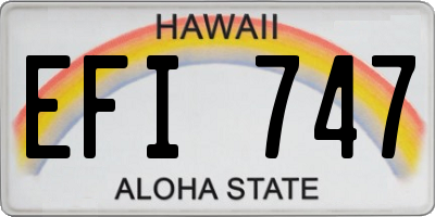 HI license plate EFI747