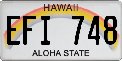 HI license plate EFI748